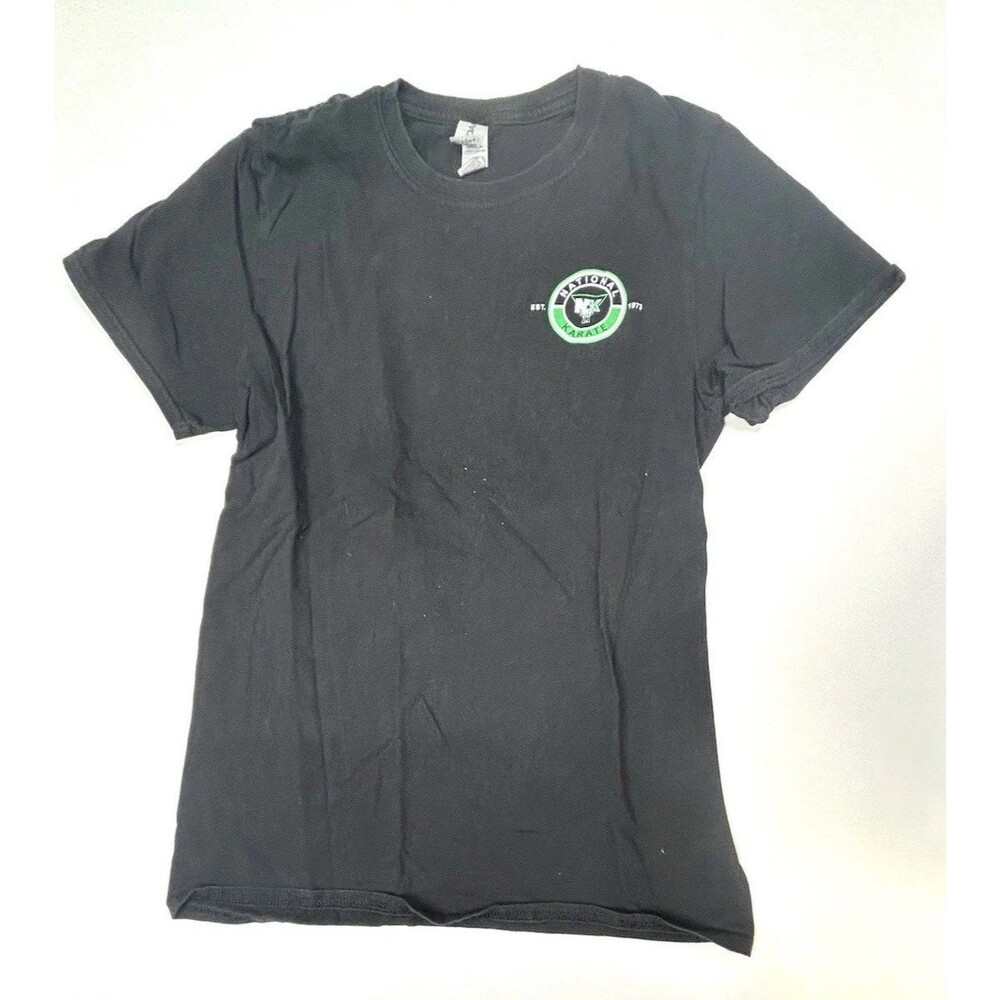 national karate black t-shirt Small